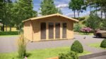 Sodo namelis kūrybinei studijai IR-010 – 20 m² 44mm keturi langai | TimberLodge365