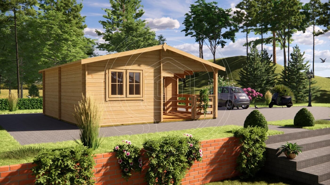 Modernus medinis vasarnamis IR-019 išskirtinis dizainas Lietuvoje | TimberLodge365