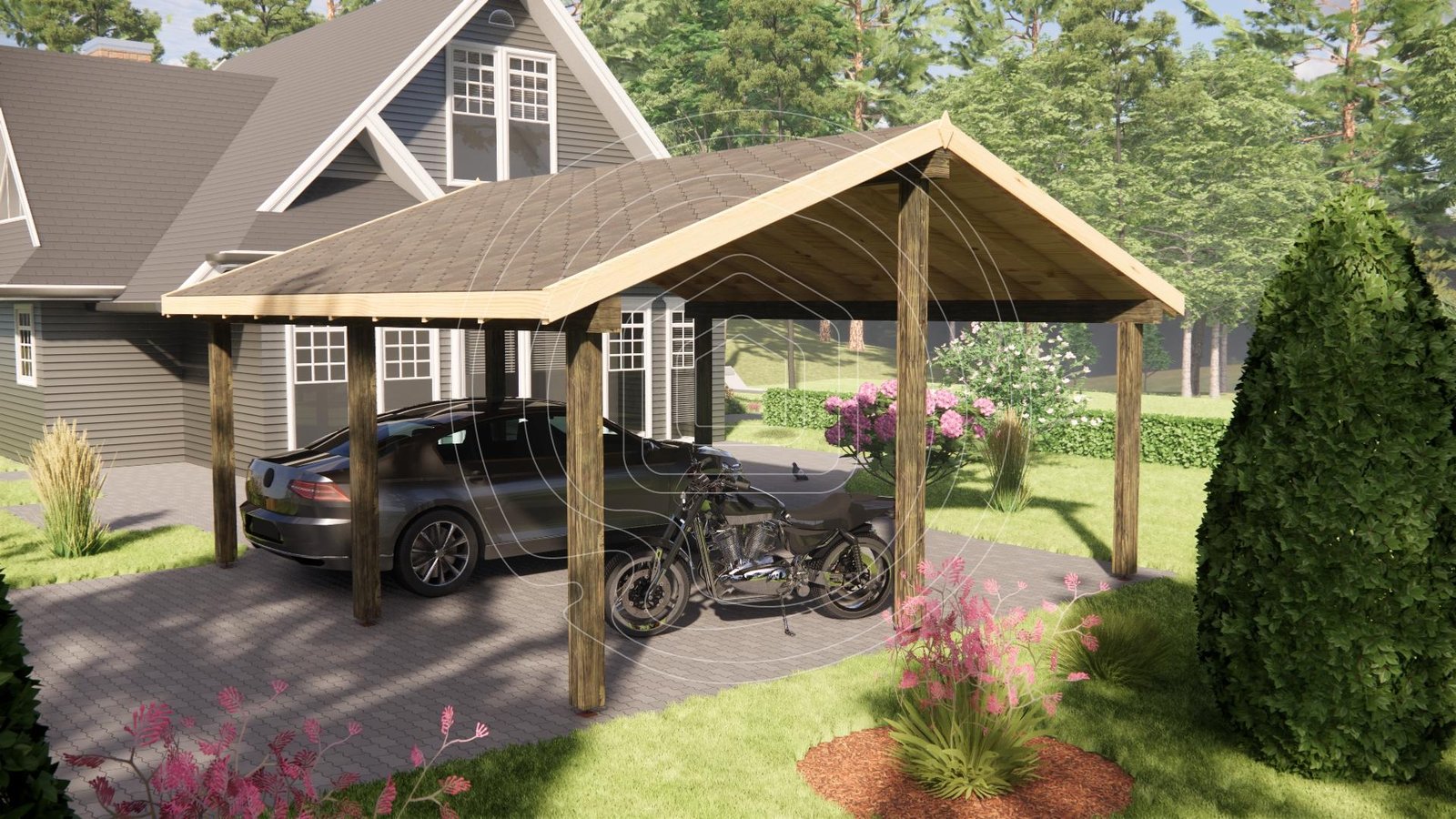 LT-020 Medinė stoginė automobiliui IR-020 – greitas montavimas be leidimo | TimberLodge365