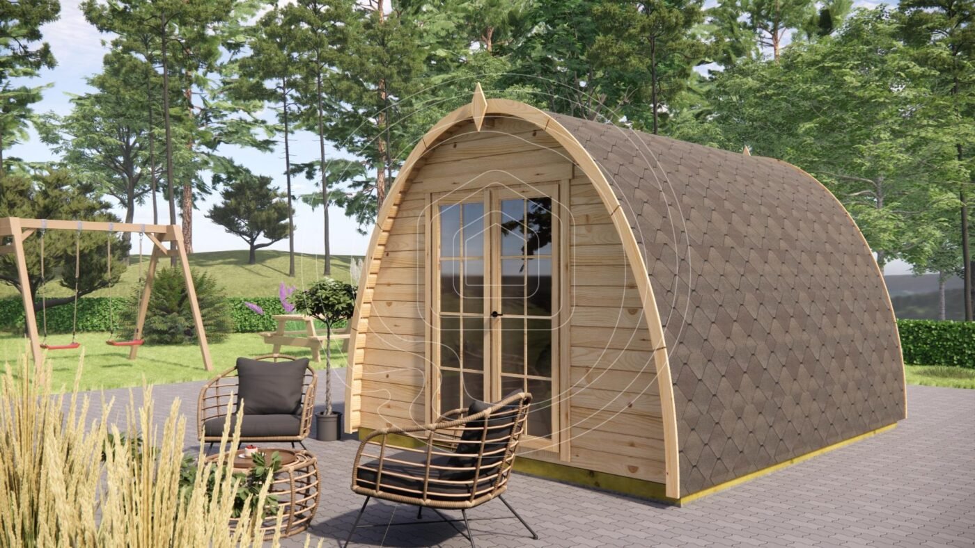 Medinis kempingo namelis IR-025 glamping verslui Lietuvoje | TimberLodge365
