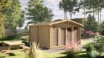 Medinė lauko pirtis su poilsio kambariu IR-032 – 16 m² | TimberLodge365